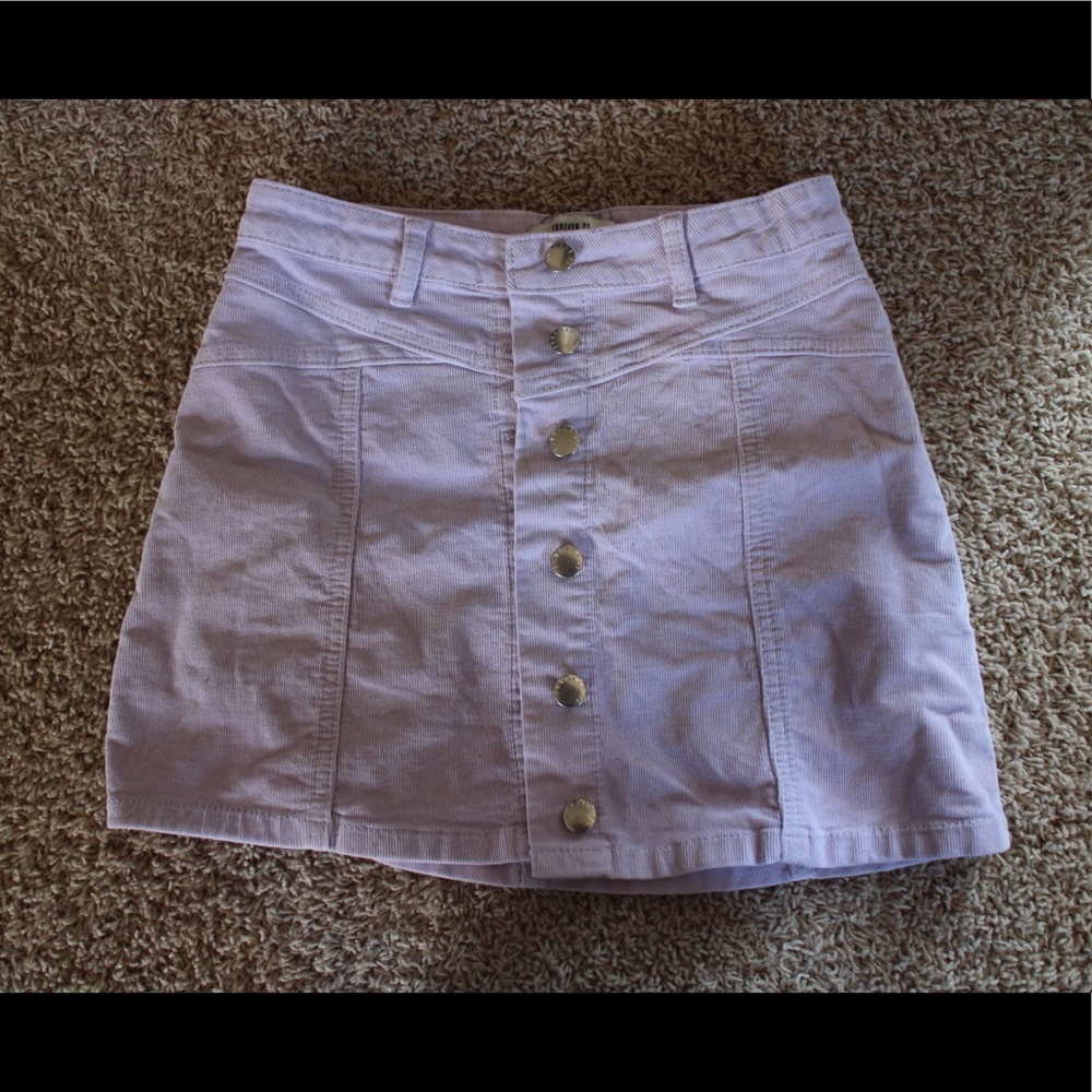 Purple corduroy skirt.